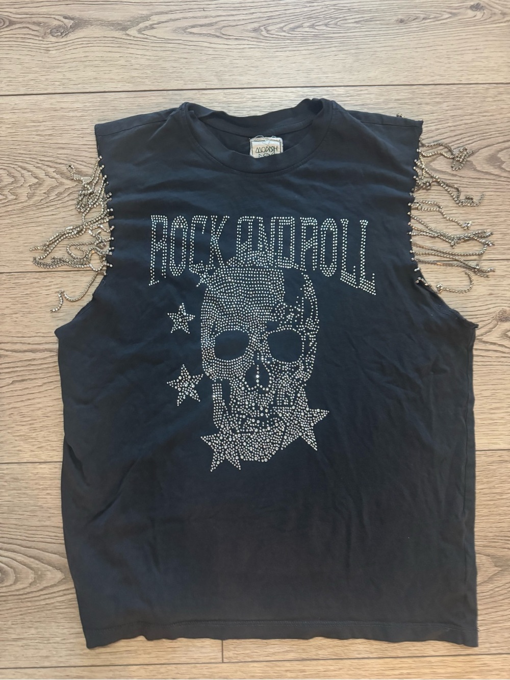 Studded Skull Rock Tank Top - Black